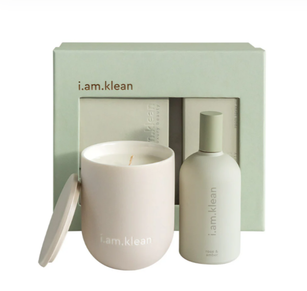 i am klean | Giftbox Roomspray + Candle | Amber and Rose